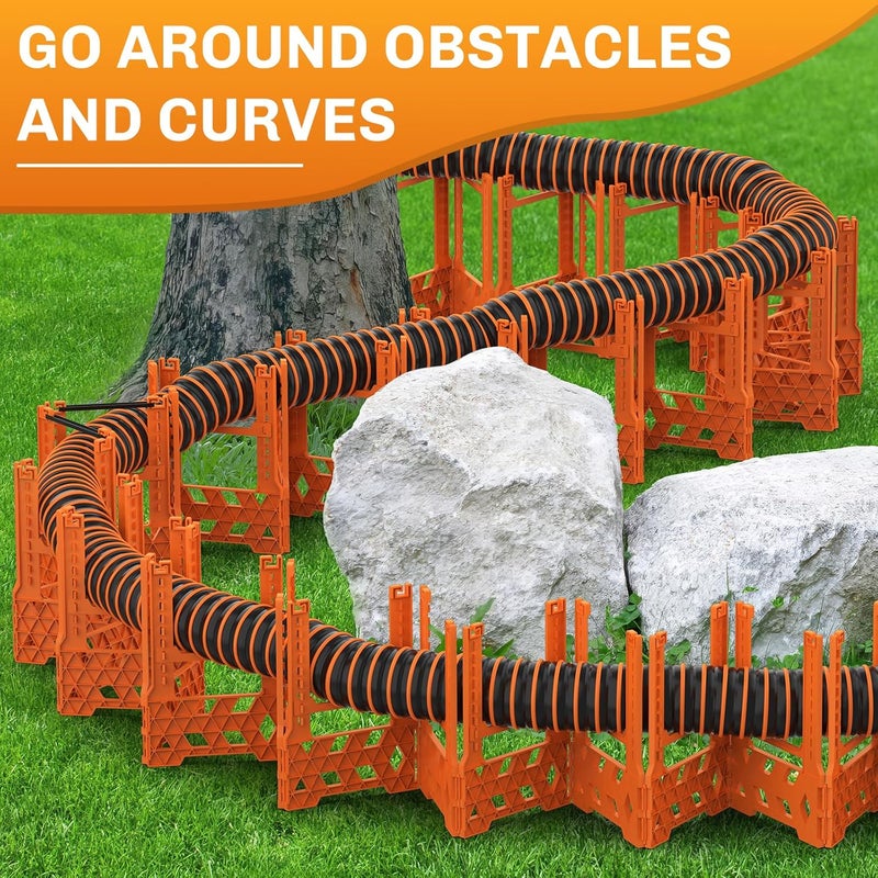 WELLUCK RV Sewer Hose Support 10FT, Blaze Orange RV Sewer Support with Adjustable Height Design, Secure Rubber Band and Carry Strap, Quick Setup and Collapse for Campers Travel Trailers and Motorhome - Image 3